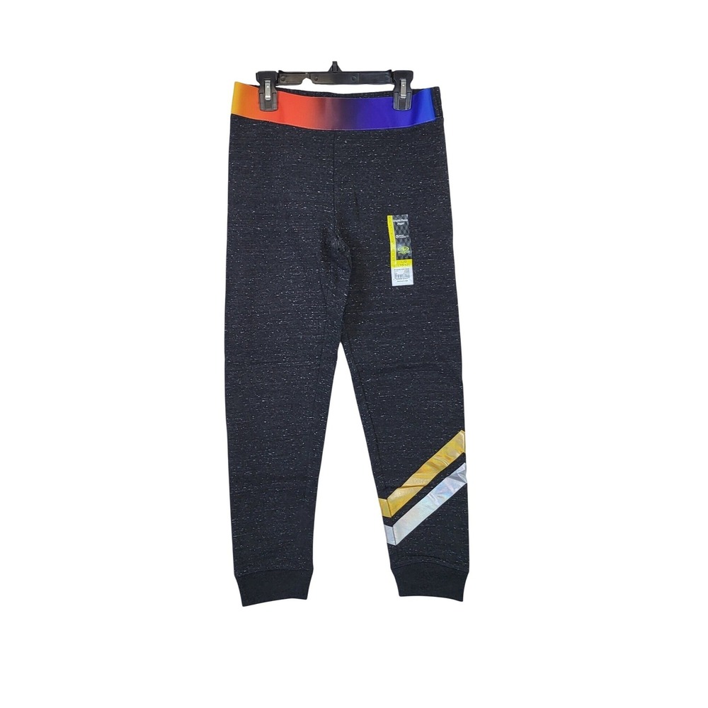 Avia Athletic Works Girl Retro Inspired Dark Gray Fleece Lined Joggers Large NEW